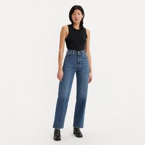 Levi’s Ribcage Straight Ankle Jeans Blue Size 29 High Rise Vintage Wash Denim